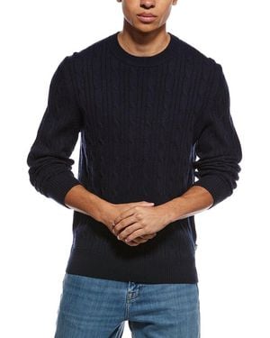 BOSS Hetico Wool & Cashmere-Blend Crewneck Jumper - Blue