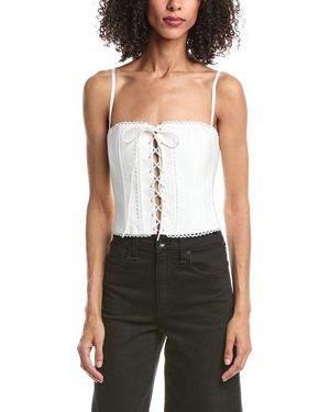 GUIZIO Cotton Scallop Corset - White