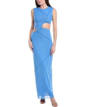 Misha Salli Mesh Gown - Blue