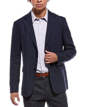 Theory Clinton Linen Blazer - Blue