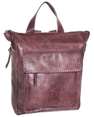 Nino Bossi Grand Aviator Leather Backpack - Purple
