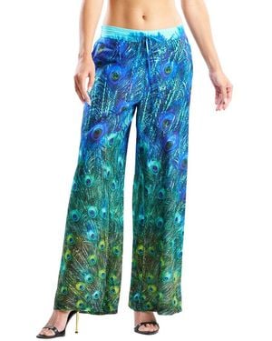 Natori Peacock Cotton Voile Pant - Blue