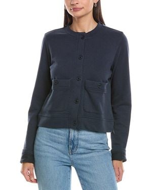Splendid Terry Knit Collarless Jacket - Blue