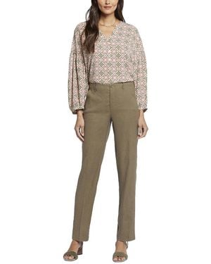 NYDJ Marilyn Avocado Linen-Blend Trouser - Natural