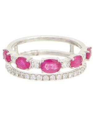 Maitre De Diamant 18K 1.58 Ct. Tw. Diamond & Ruby Ring - Pink