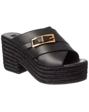 Sergio Rossi Leather Sandal - Black