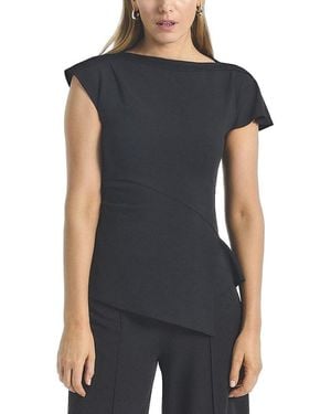 10 Crosby Derek Lam Luelle Crepe Knit Asymmetric Top - Black