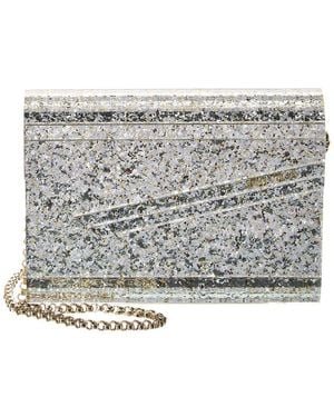 Jimmy Choo Candy Course Glitter Acrylic Clutch - Grey