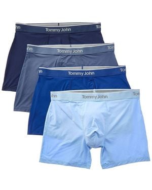Tommy John Set Of 4 Micro Stretch 4In Boxer Brief - Blue