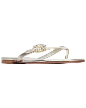 Roger Vivier Leather Thong Mule - White