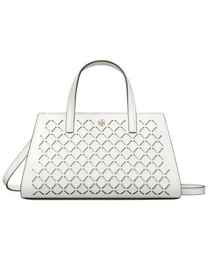 Tory Burch Emerson Perforated Leather Mini Satchel - Metallic