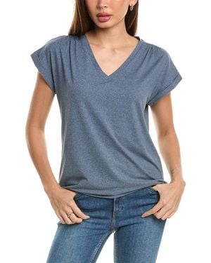 Bobeau Shirred T-Shirt - Blue