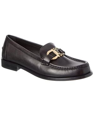 Ferragamo Gancini Leather Loafer - Black