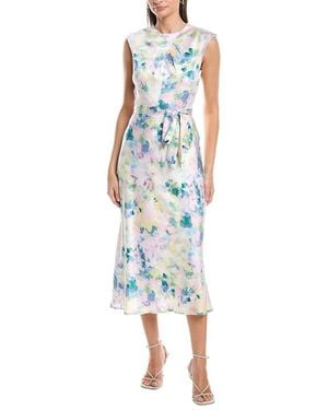 Tahari Sleeveless Midi Dress - Blue