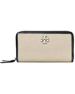 Tory Burch Thea Canvas Zip Continental Wallet - Natural