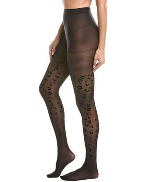 High Heel Jungle Leopard Luxe Sheer Tights - Black