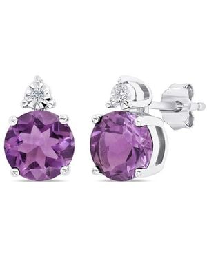 MaxColor 2.40 Ct. Tw. Amethyst Stud Earrings - Purple