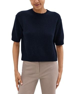 Theory Crop Cashmere T-Shirt - Blue