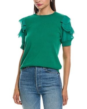 Nanette Lepore Ruffle Sleeve Top - Green