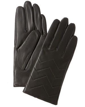 Phenix Quilted V Cashmere-Lined Leather Gloves - Black