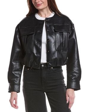 Endless Rose Vegan Leather Button Jacket - Black