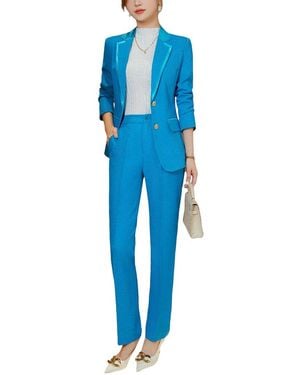 Bossy Chic 2Pc Blazer & Pant Set - Blue