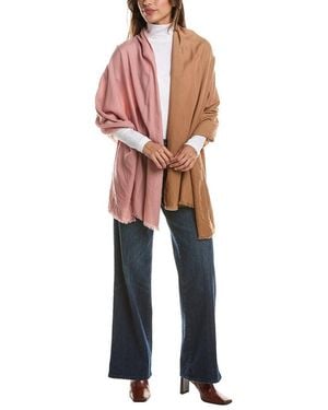 Vince Plain Weave Dip-Dye Wool & Cashmere-Blend Wrap - Pink