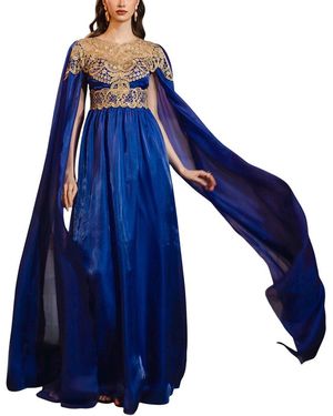 MISSORD Embellished Maxi Dress - Blue