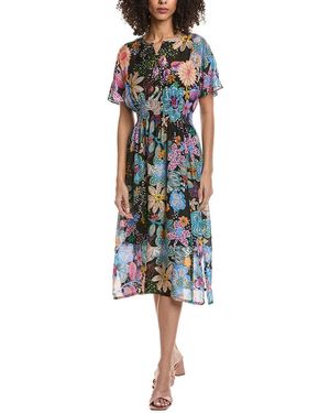 Johnny Was Damaris Silk Midi Dress - Blue