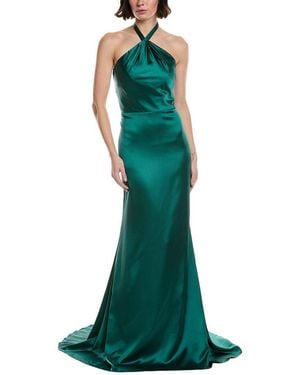 Rene Ruiz Stretch Satin Gown - Green