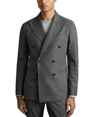 Reiss Malibu Peak Textured Wool-Blend Blazer - Grey
