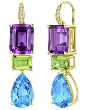 Kai Fine Jewelry 14K 15.25 Ct. Tw. Diamond & Gemstone Drop Earrings - Blue