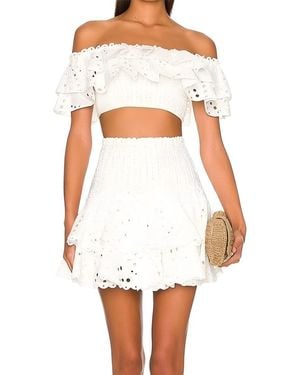 Linda Charm 2Pc Top & Mini Skirt Set - White