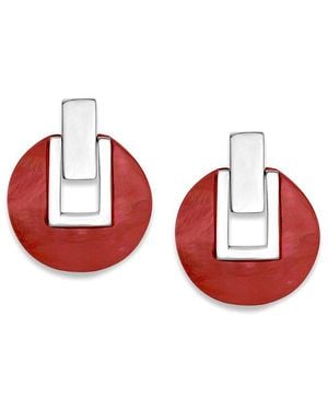 Samuel B. Coral & Pearl Earrings - Red