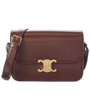 Celine Triomphe Leather Shoulder Bag - Brown