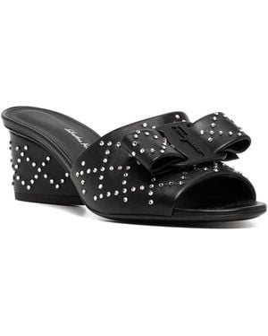 Ferragamo Valery 55 Leather Slide - Black