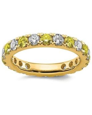 Lab Grown Gemstones 14K 2.65 Ct. Tw. Lab-Grown Diamond & Lab-Grown Sapphire Eternity Ring - Metallic