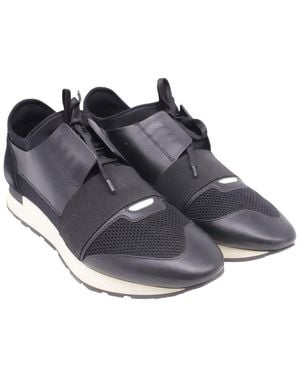 Balenciaga Leather Race Runner Trainer (Authentic Pre-Loved) - Black