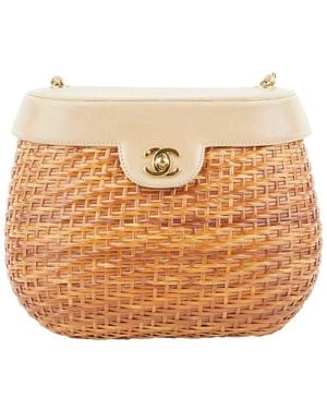 Chanel Wood Picnic Crossbody (Authentic Pre-Owned) - Natural