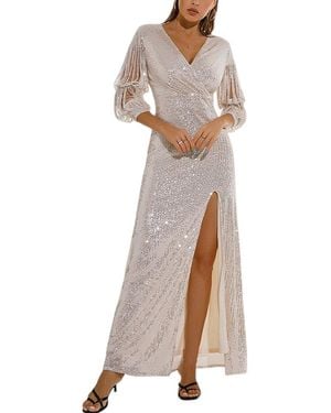 AMINA GLAM Maxi Dress - Natural