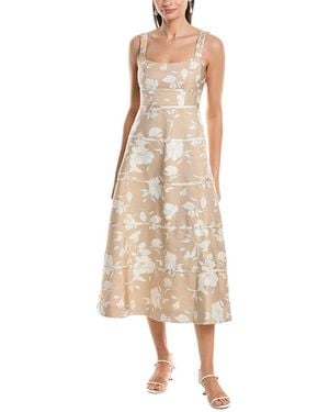 Anne Klein A-Line Midi Dress - Natural