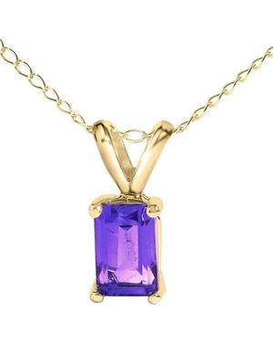Haus of Brilliance Colourful Gemstones 14K 0.40 Ct. Tw. Amethyst Pendant Necklace - Multicolour