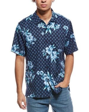 Tommy Bahama Medallion Blooms Silk-Blend Shirt - Blue