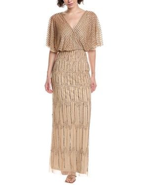 Adrianna Papell 3/4-Sleeve Lace Dress - Natural