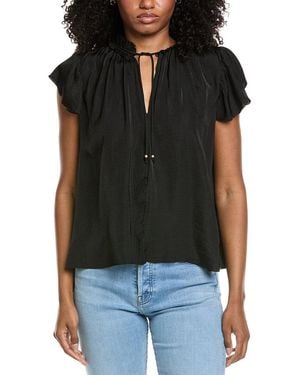 Elan Ruffle Sleeve Top - Black