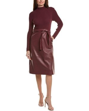 Ted Baker Mock Neck Midi Dress - Red
