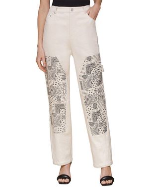 Avec Les Filles Mixed Media Carpenter Pant - Natural