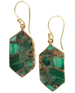 Saachi Emerald Cz Geometric Mojave Dangle Earrings - Green