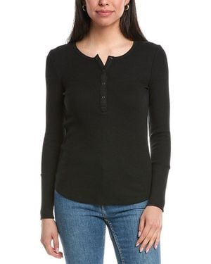 Splendid Thermal Henley Top - Black