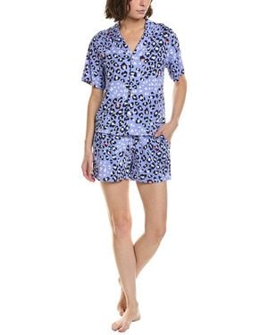 Hue 2Pc Top & Boxer Pyjama Set - Blue